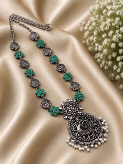 Oxidized Peacock Necklace elegant traditional ethnic jewelry design