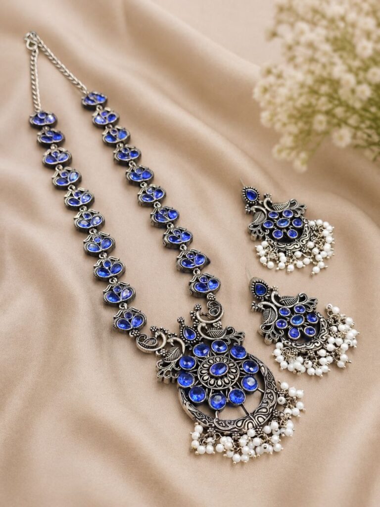 Stylish Peacock Necklace Set Elegant Jewelry for Bridal & Weddings Wear