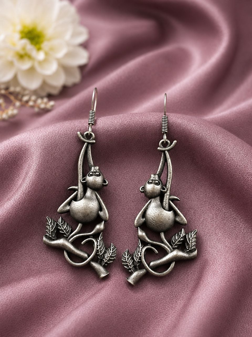 Unique Monkey Hook Earring Artistic Jewelry for Ethnic & Casual Wear 2 Unique Monkey Hook Earring artistic animal-inspired jewelry design