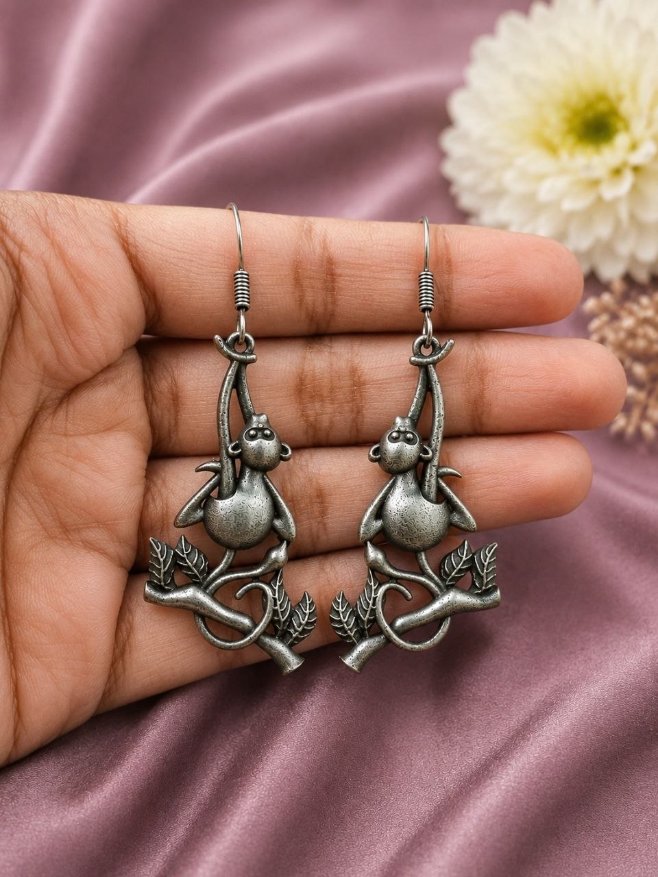 Unique Monkey Hook Earring Artistic Jewelry for Ethnic & Casual Wear 3 Unique Monkey Hook Earring artistic animal-inspired jewelry design