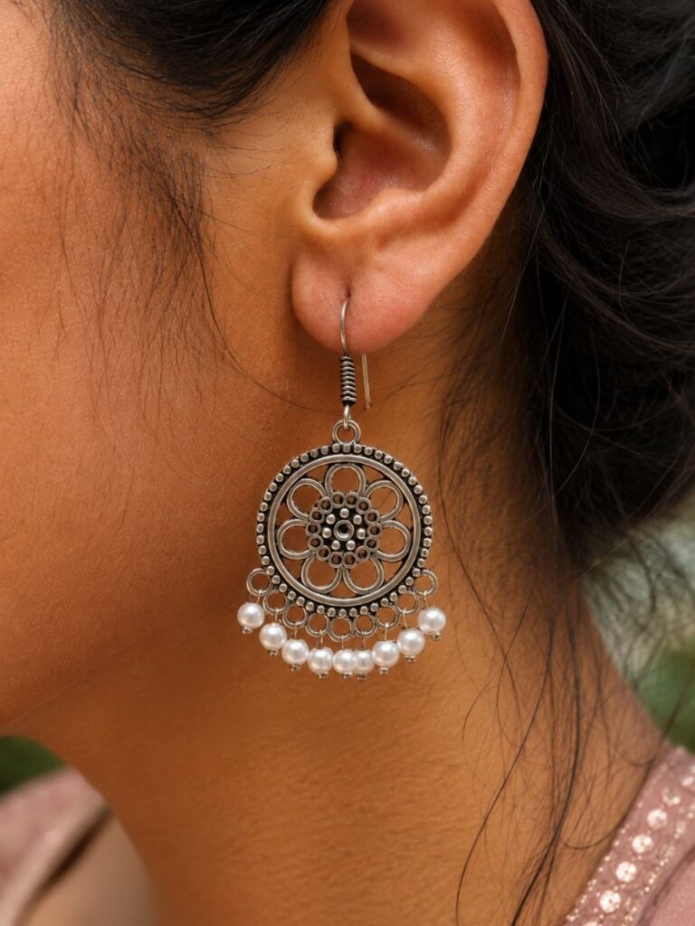 Floral Hook Earring Elegant Jewelry for Everyday, Festive & Ethnic Wear