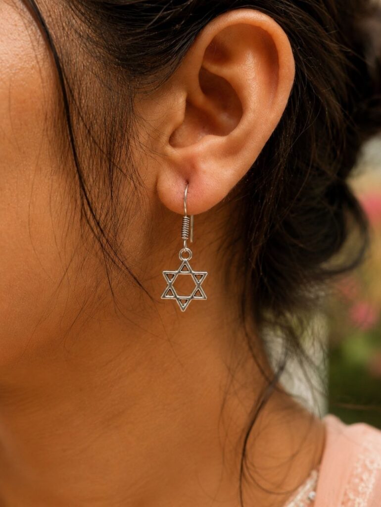 German Silver Star Earring Traditional Jewelry for Everyday & Party Wear