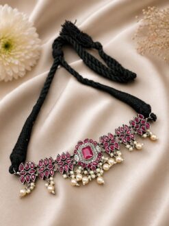 Floral Thread Necklace elegant handmade floral jewelry design