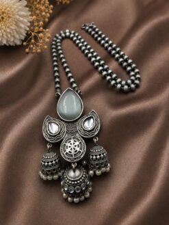 Oxidized Leaf Necklace elegant nature-inspired traditional jewelry design