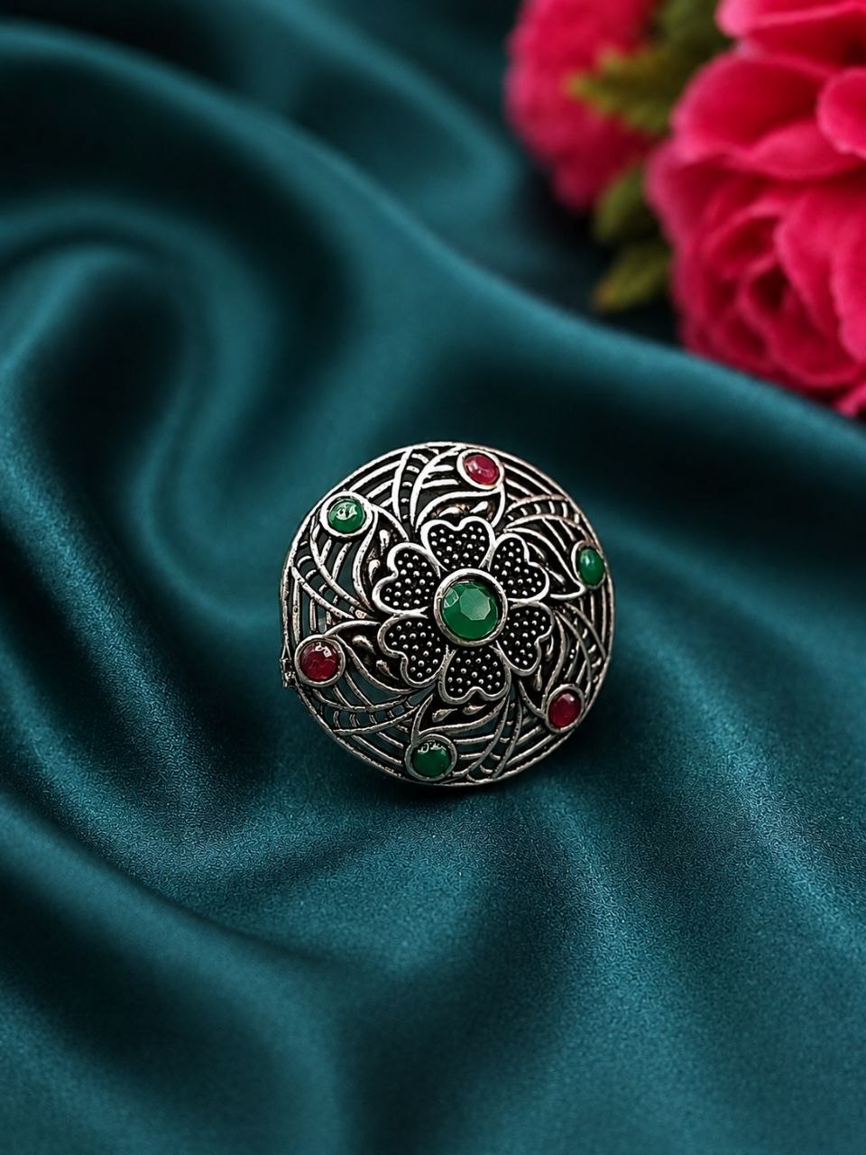 Oxidized Ethnic Ring Vintage Jewelry for Festivals & Ethnic Wear 1 Oxidized Ethnic Ring elegant traditional jewelry design