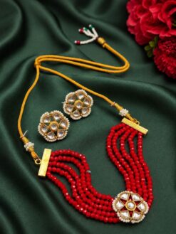 Golden Choker Necklace Set elegant bridal jewelry design