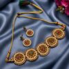 Floral Golden Necklace Set elegant floral bridal jewelry design