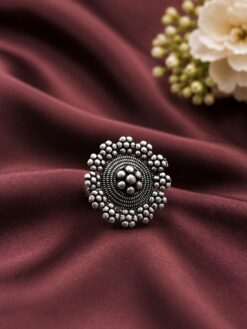 Oxidized Silver Ring elegant vintage ethnic jewelry design