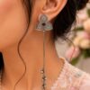 Silver Floral Kashmiri Earring elegant traditional jewelry design