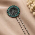Bulk 32 Floral Silver Hair Accessories Traditional Hair Jewelry for Weddings, Festivals & Party Look - "MInt"