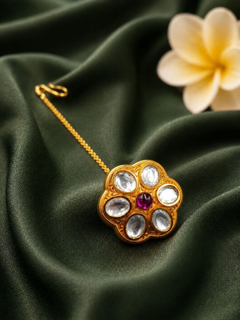 Beautiful Gold Maang Tikka Traditional Jewelry for Weddings & Festivals Wear