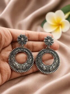 Silver Floral Earring elegant floral silver jewelry