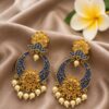 Gold Meenakari Earring elegant traditional enamel jewelry