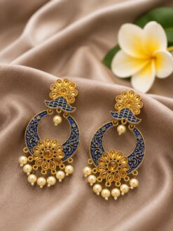 Gold Meenakari Earring elegant traditional enamel jewelry
