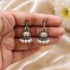 Oxidized Jhumki Earring LightWeight Jewelry for Pearl Work Detailing 5 Oxidized Jhumki Earring elegant traditional vintage jewelry