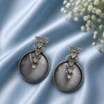 Bulk 10 Unique Leaf Stud Earring Elegant Jewelry for Everyday, Office & Party Wear - "Grey"