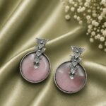 Bulk 8 Unique Leaf Stud Earring Elegant Jewelry for Everyday, Office & Party Wear - ''BabyPink''