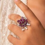 Silver Floral Ring Vintage Jewelry for Party & Festive Wear