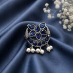 Bulk 58 Silver Floral Ring Vintage Jewelry for Party & Festive Wear - Blue