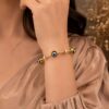 Anti Tarnish Evil Eye Bangle premium gold plated bracelet
