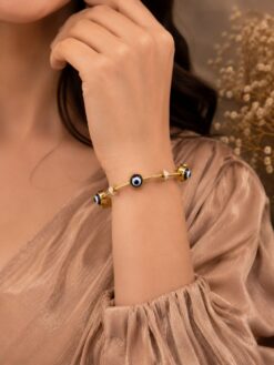 Anti Tarnish Evil Eye Bangle premium gold plated bracelet