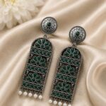 Bulk 18 Handmade Silver Earring Artisan Crafted Jewelry for Traditional & Everyday Wear - "Green"