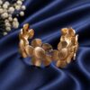 Flower Anti Tarnish Bangle Elegant Gold Jewelry for Festive & Modern Style 4 Flower Anti Tarnish Bangle premium gold plated floral jewelry