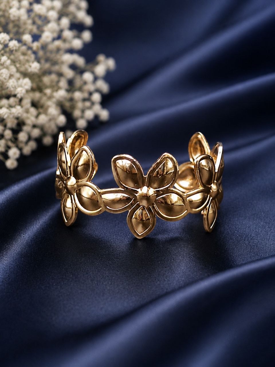 Floral Anti Tarnish Bangle Premium Elegant Jewelry for Daily & Party Wear 2 Floral Anti Tarnish Bangle premium gold plated floral jewelry