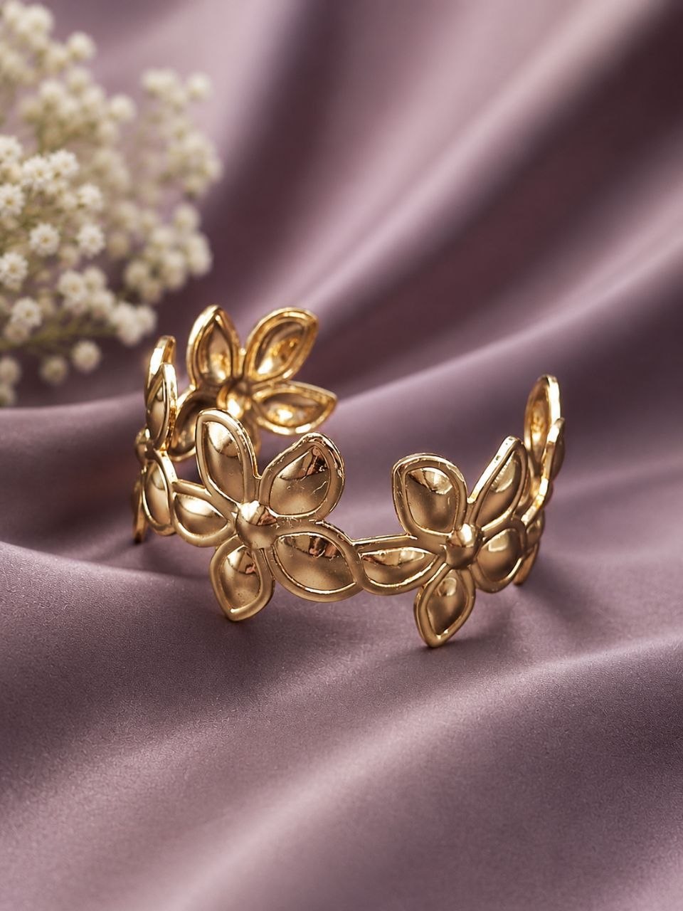 Floral Anti Tarnish Bangle Premium Elegant Jewelry for Daily & Party Wear 3 Floral Anti Tarnish Bangle premium gold plated floral jewelry