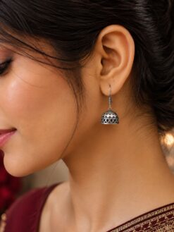 Silver Jhumki Earring oxidised traditional ethnic jewelry