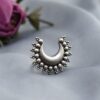 Vintage Half Moon Ring oxidised silver adjustable ring