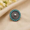 Adjustable Ethnic Ring oxidised silver traditional jewelry
