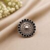 Adjustable Ethnic Ring oxidised silver traditional jewelry