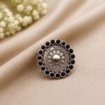 Bulk 86 Adjustable Ethnic Ring Traditional Design for Party Wear - "Black"