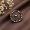 Adjustable Ethnic Ring oxidised silver traditional jewelry