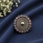 Bulk 76 Adjustable Ethnic Ring Traditional Design for Party Wear - ''BabyPink''