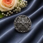 Bulk 68 Silver Floral Ring Oxidised Adjustable Ring for Special Occasion - "White"