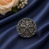 Silver Floral Ring oxidised adjustable ethnic jewelry