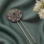 Bulk 44 Designer Floral Hair Accessories Ethnic Hair Jewelry for Traditional Look - "Green"