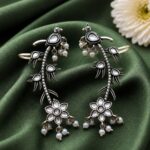 Bulk 36 Silver Bird Earcuff Elegant Oxidised for Traditional Wear - "White"