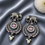Bulk 12 Traditional Elephant Earring Ethnic Design for Stone & Pearl Work - ''BabyPink''