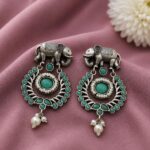 Bulk 24 Traditional Elephant Earring Ethnic Design for Stone & Pearl Work - "MInt"