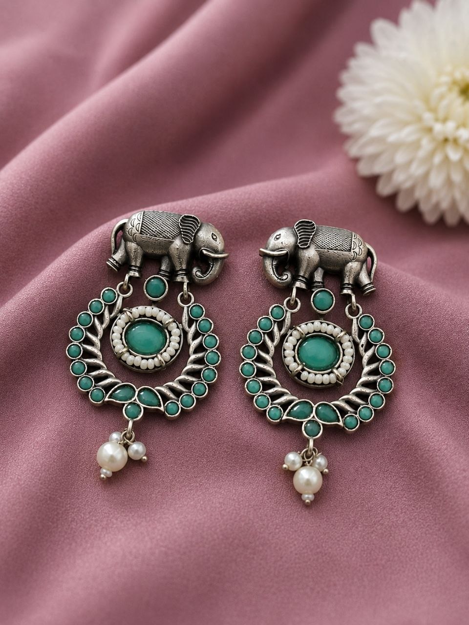 Traditional Elephant Earring Ethnic Design for Stone & Pearl Work 10 Traditional Elephant Earring oxidised silver ethnic jewelry