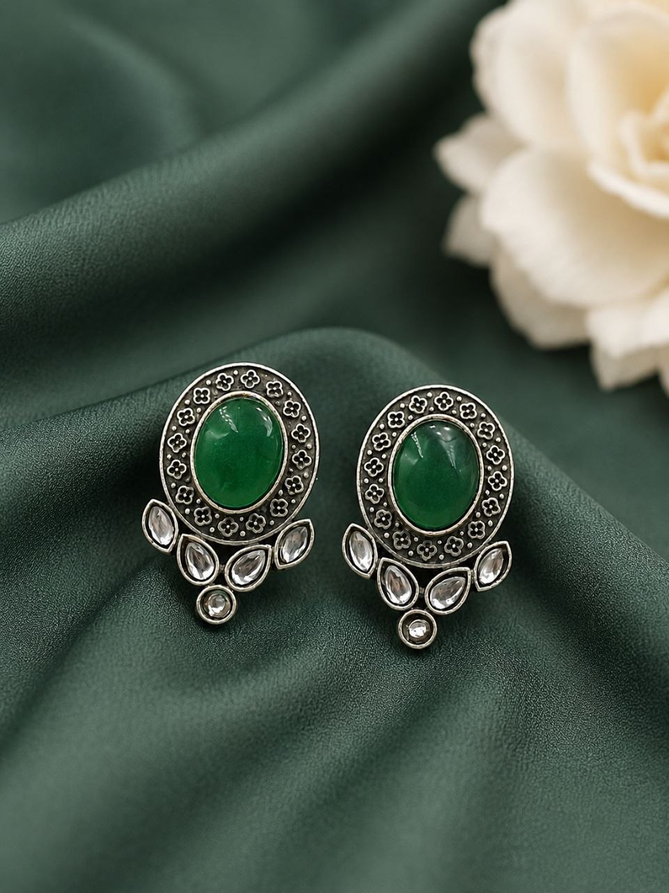 Silver Round Stud Elegant Earrings for LightWeight Minimal Jewelry 1 Silver Round Stud oxidised silver stud earrings