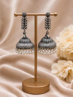 Oxidized Silver Jhumka traditional ethnic earrings