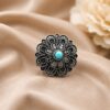 Silver Leaf Ring oxidized adjustable ethnic jewelry