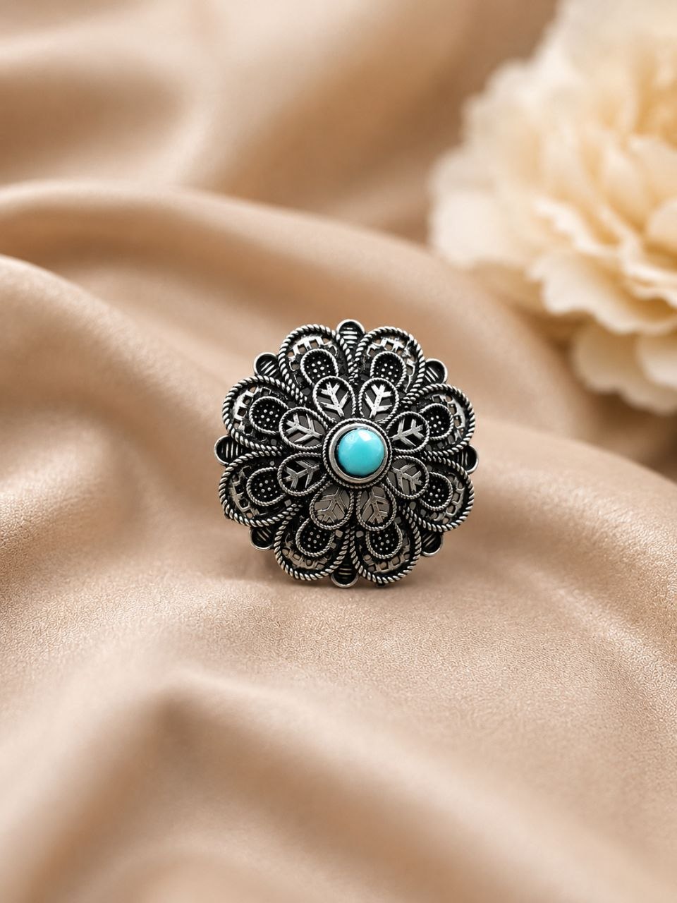 Silver Leaf Ring Adjustable Ring for Party Wear 1 Silver Leaf Ring oxidized adjustable ethnic jewelry