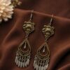 Two Tone Hook Earring silver and gold ethnic earrings