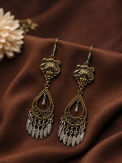 Two Tone Hook Earring silver and gold ethnic earrings