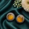 Silver Round Stud oxidized silver stud earrings for women